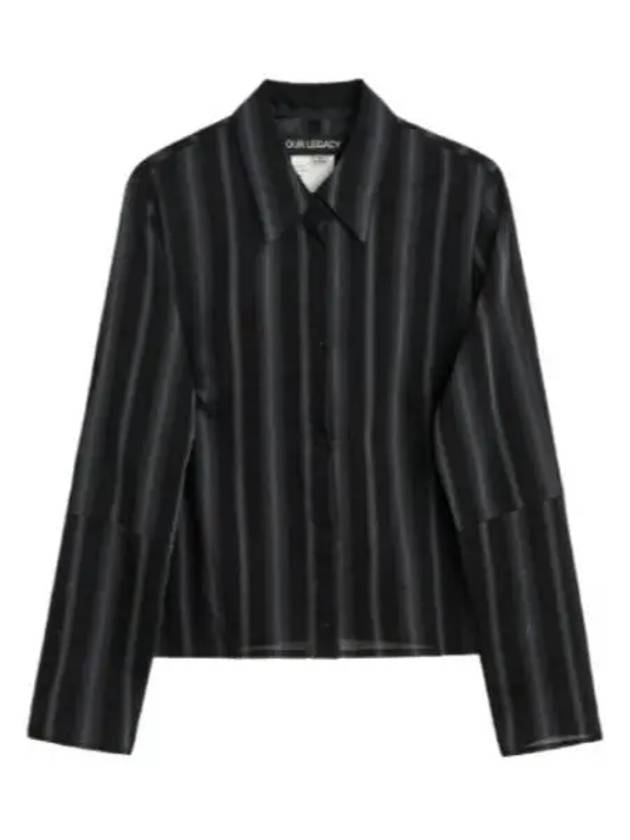 Auto Stripe Sheer Cotton Silk Shirt Black - OUR LEGACY - BALAAN 2