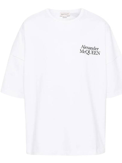 Logo Print Cotton Short Sleeve T-Shirt White - ALEXANDER MCQUEEN - BALAAN 2