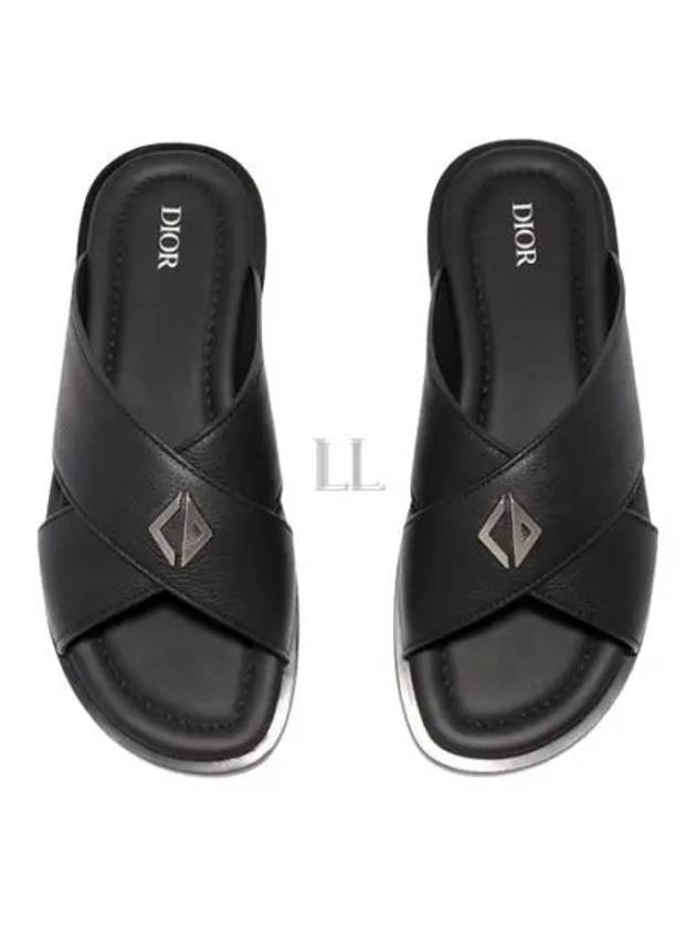 Alias CD Diamond Grained Calfskin Sandals Black - DIOR - BALAAN 2