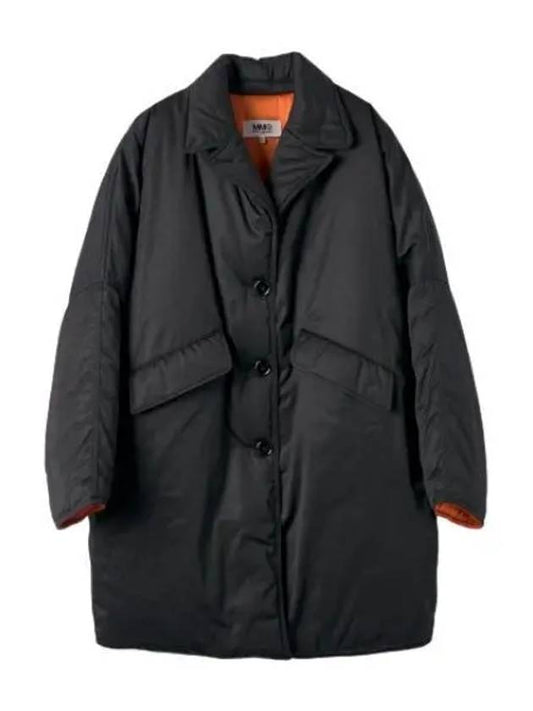 MM6 Button Up Padded Jacket Black Short - MAISON MARGIELA - BALAAN 1