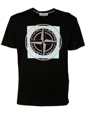 Compass Logo Printing Short Sleeve T-Shirt Black - STONE ISLAND - BALAAN.