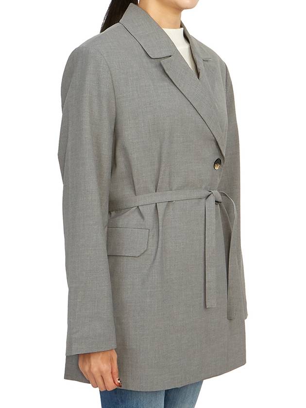 Oversized Blazer Jacket Grey - GANNI - BALAAN 5