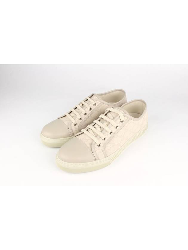 GG leather sneakers beige 9 5 285 - GUCCI - BALAAN 1