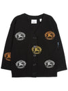 Kids All-Over Logo Wool Cardigan Black - BURBERRY - BALAAN 2