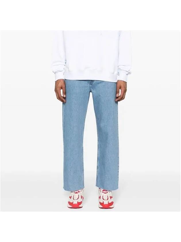 Relaxed Raw Edge Straight Jeans Light Blue - A.P.C. - BALAAN 5