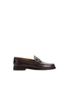 Leather GG Fabric Insert Loafers Dark Brown - GUCCI - BALAAN 2