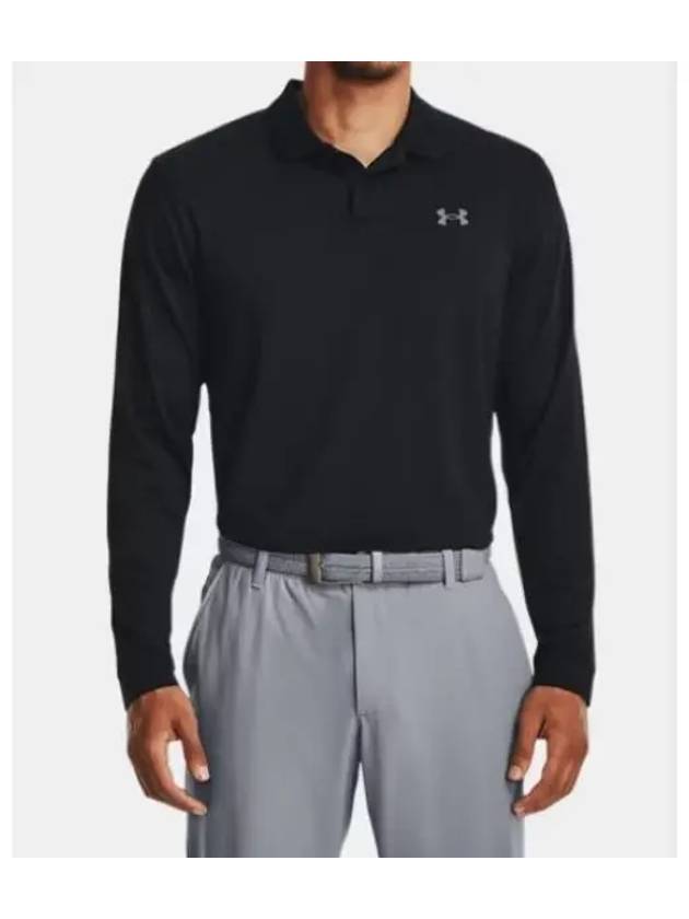 Men's UA Matchplay Long Sleeve Polo Shirt Black - UNDER ARMOUR - BALAAN 2