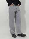 Winter Peach Brushed Stone Washed Over Wide Denim Pants Gray - GOLD PERCENT - BALAAN 2