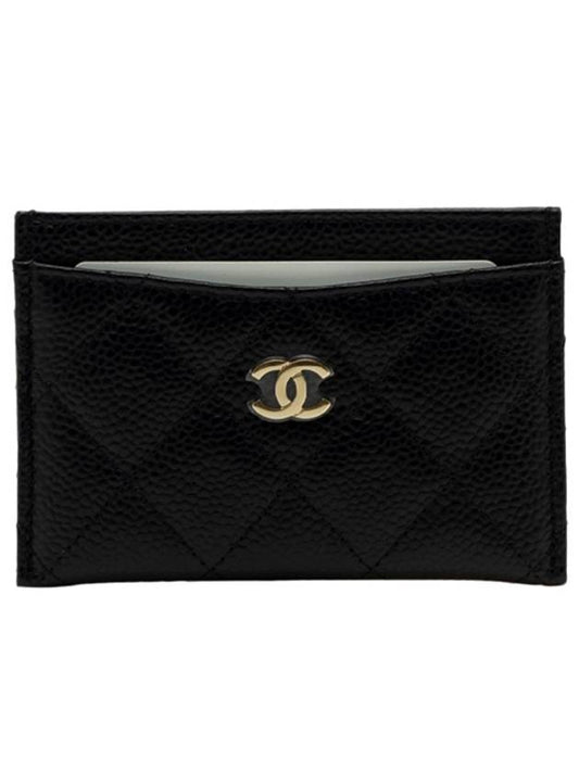 Classic Card Holder Grained Calfskin & Gold Black - CHANEL - BALAAN 2