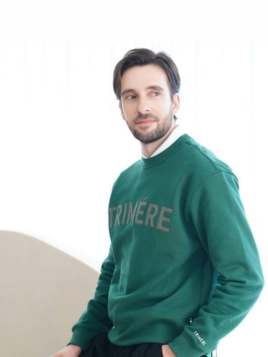 Applique sweatshirt UNISEX GREEN - TRIMERE - BALAAN 1