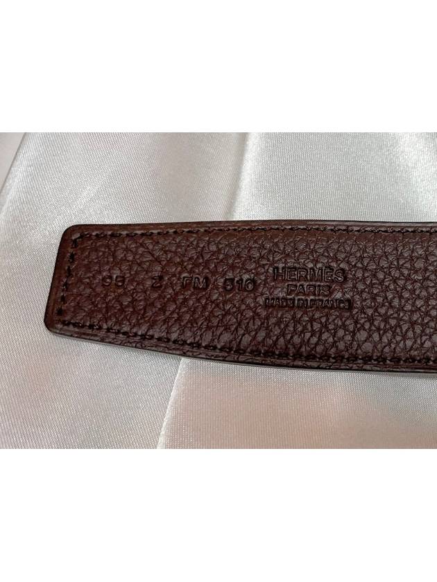 H Buckle Togo Belt Gold Noir Chocolat - HERMES - BALAAN 3