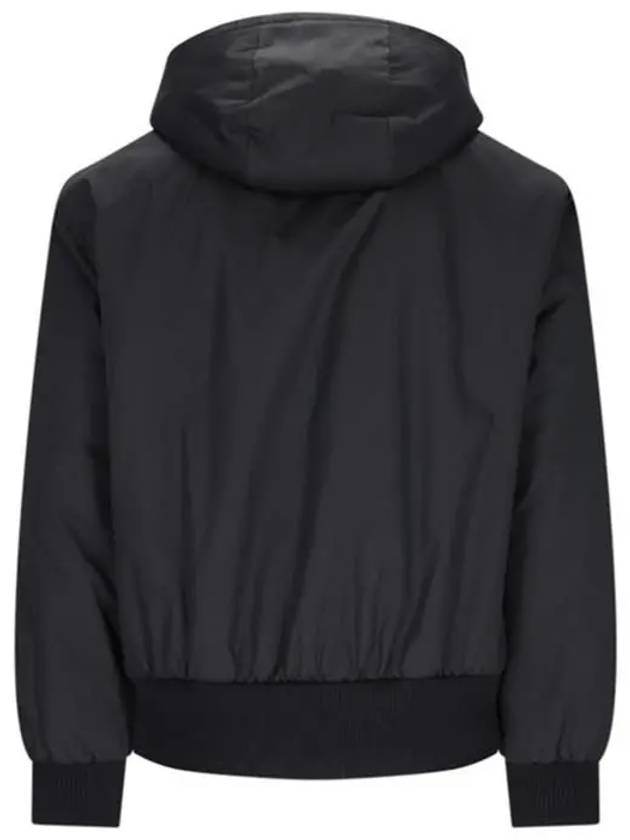 Triangle Logo Re-Nylon Zip Up Hoodie Black - PRADA - BALAAN 3