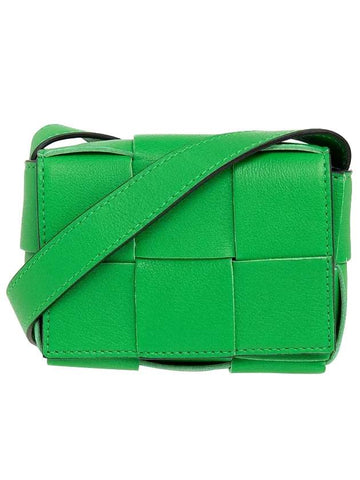 Intrecciato Mini Cassette Cross Bag Green - BOTTEGA VENETA - BALAAN.