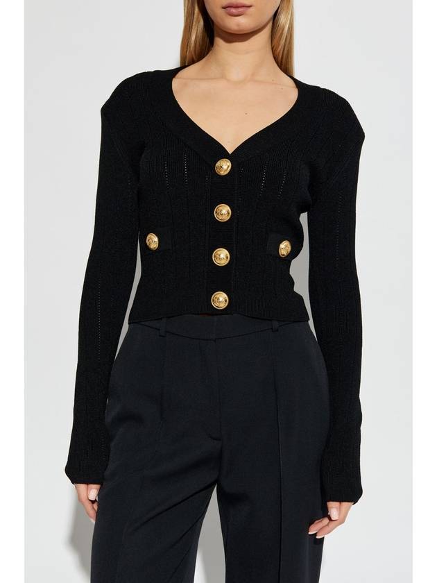 Balmain Cardigan With V-neck, Women's, Black - BALMAIN - BALAAN 3