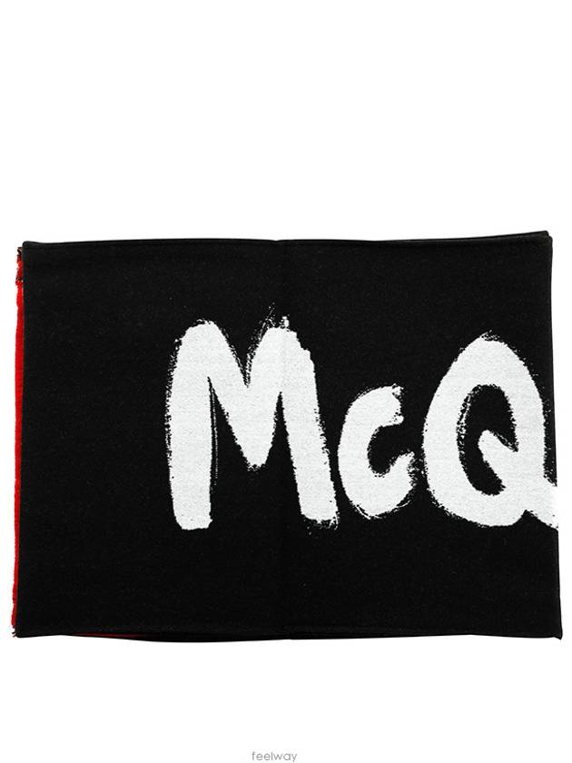 Graffiti Logo Scarf Black - ALEXANDER MCQUEEN - BALAAN 3