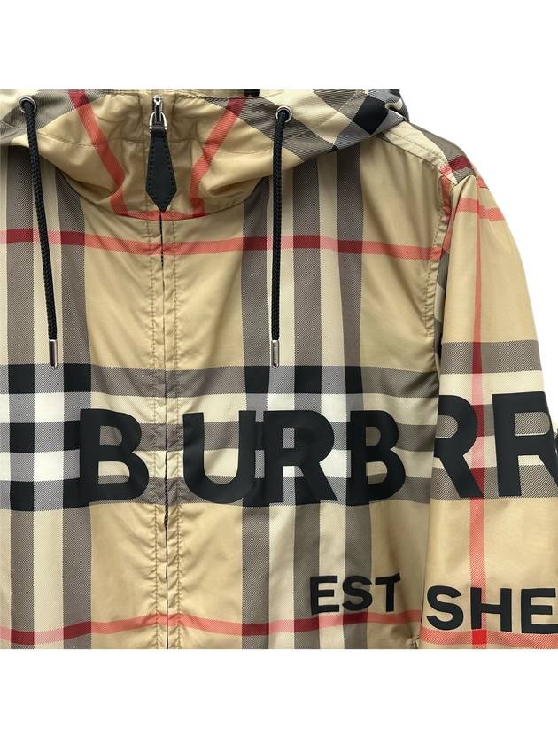 Men's Horseferry Print Check Hoodie Zip-up Beige - BURBERRY - BALAAN 4