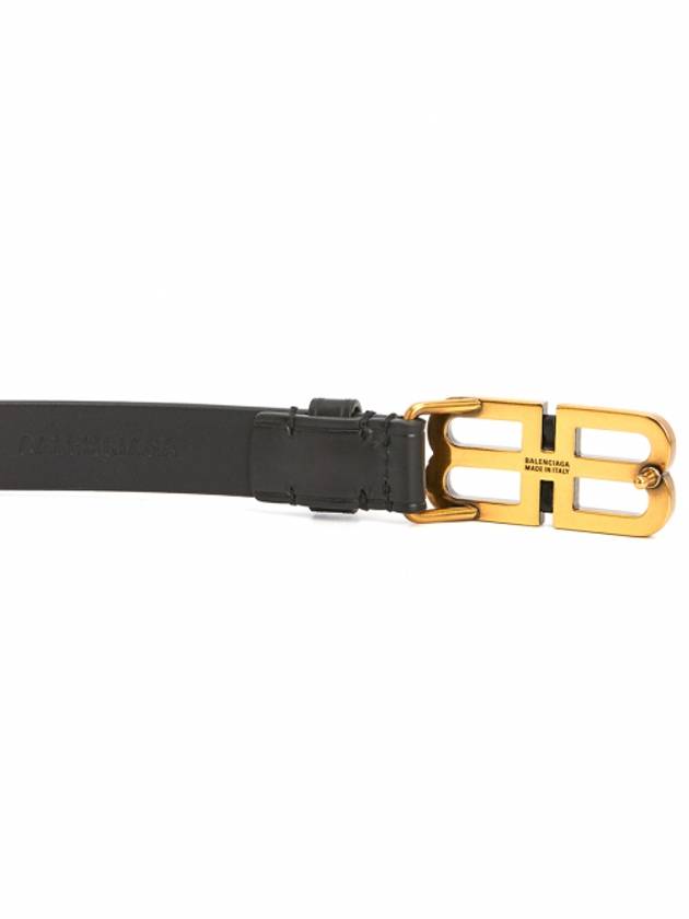 Hourglass Thin Leather Belt Black - BALENCIAGA - BALAAN 5