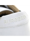 House Check Leather Sneakers Optic White - BURBERRY - BALAAN 6