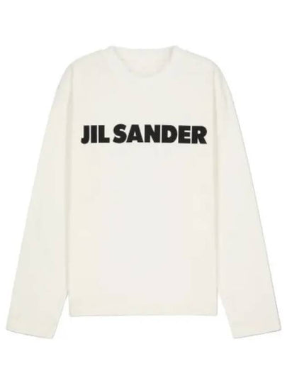 Logo Print Long Sleeve T Shirt White - JIL SANDER - BALAAN 2