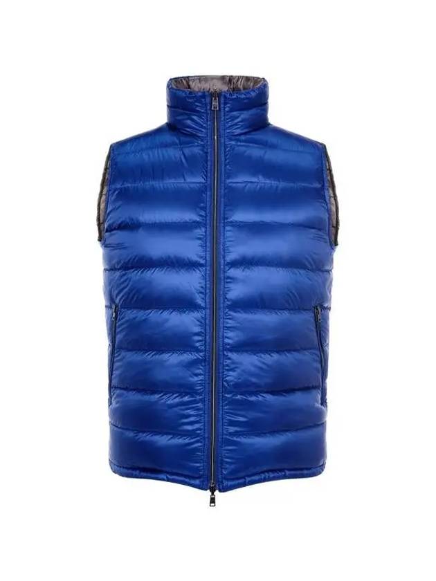 Men s Reversible High Neck Goose Down Padded Vest Blue 270156 - HERNO - BALAAN 1