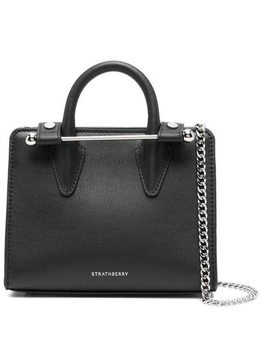 Strathberry Nano Tote Leather Black - Silver Hardware Bags - STRATHBERRY - BALAAN 1