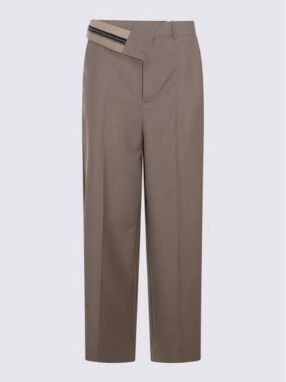 Mohair Wool Carrot Fit Straight Pants Grey - FENDI - BALAAN 2