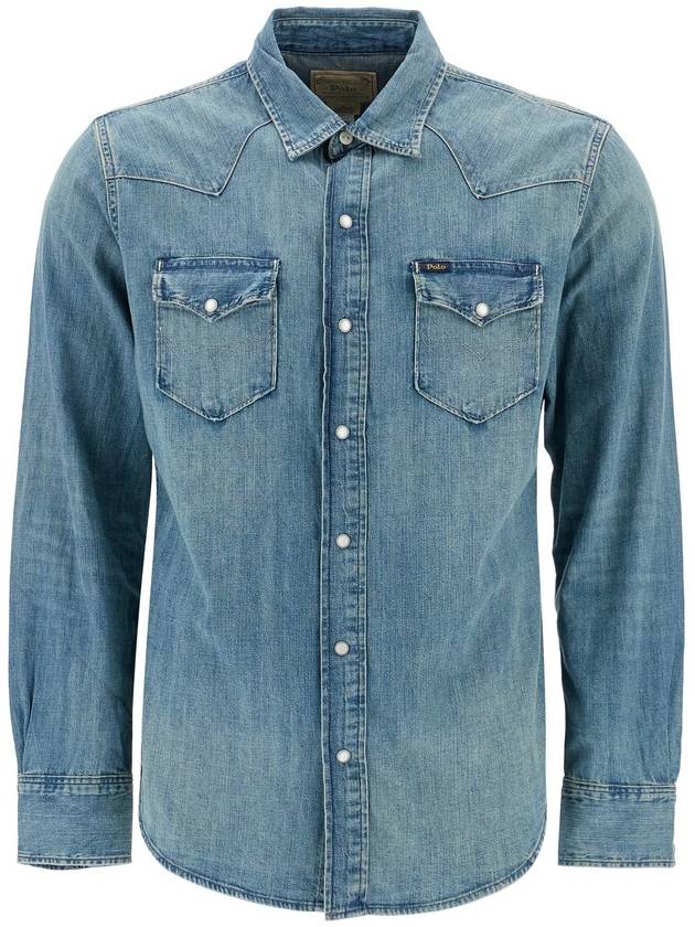 Denim Long Sleeve Shirt Blue - POLO RALPH LAUREN - BALAAN 2