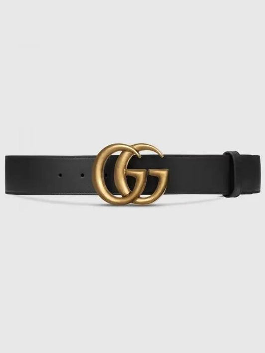 GG Marmont Buckle Leather Belt Black - GUCCI - BALAAN 2