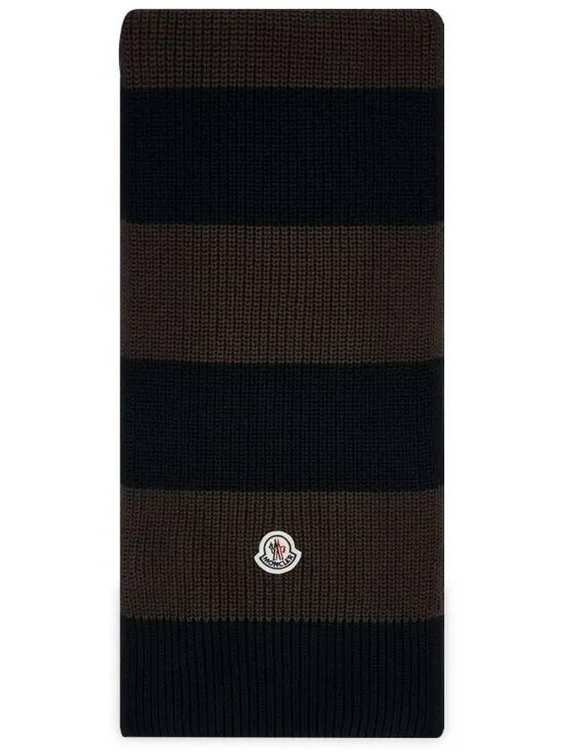 Men s Tricot Brown Navy Muffler 3C00003 M1509 P27 - MONCLER - BALAAN 3