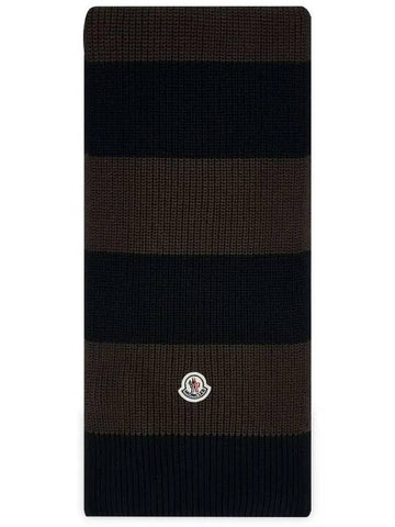 Men s Tricot Brown Navy Muffler 3C00003 M1509 P27 - MONCLER - BALAAN 1