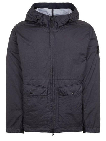 Membrana 3L TC Hooded Jacket Blue - STONE ISLAND - BALAAN 1