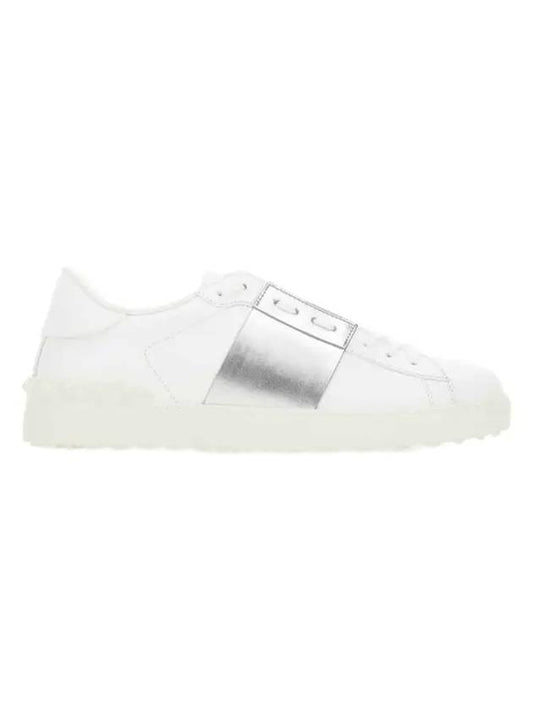 Men's Hidden Open Silver Band Low Top Sneakers White - VALENTINO - BALAAN 1