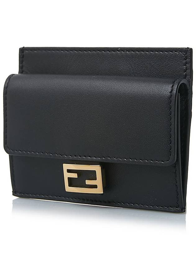 FF Baguette Flap Card Wallet Black - FENDI - BALAAN 3