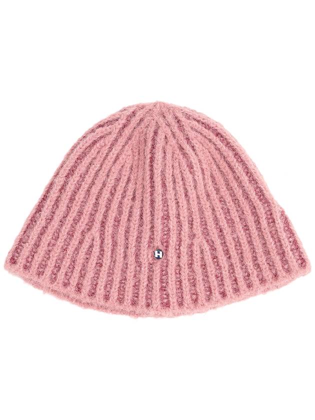 Wool Badge Knit Bucket Hat Pink - HIGH SCHOOL DISCO - BALAAN 3