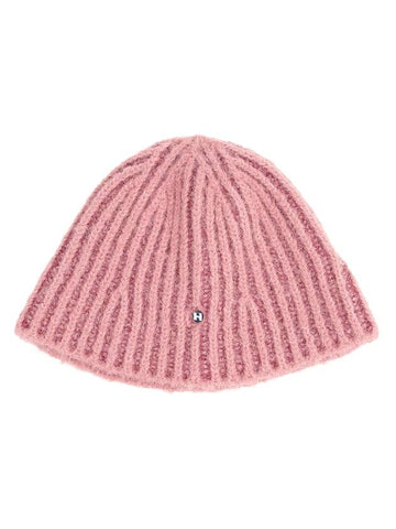 Wool Badge Knit Bucket Hat Pink - HIGH SCHOOL DISCO - BALAAN 1