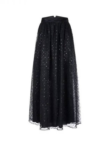 Women s Sequin Floral Tulle Skirt Black 270325 - EMPORIO ARMANI - BALAAN 1