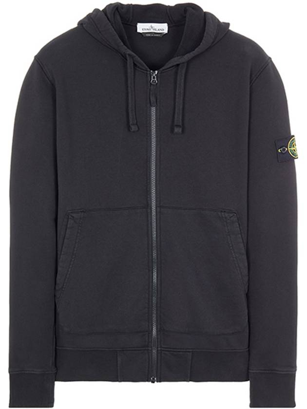 Men's Waffen Patch Fleece Zip Up Hoodie Dark Grey - STONE ISLAND - BALAAN 2