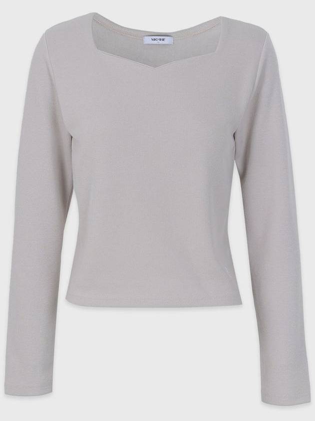 Women Ivy Heart Neck Long Sleeve T-Shirt Beige - MICANE - BALAAN 9