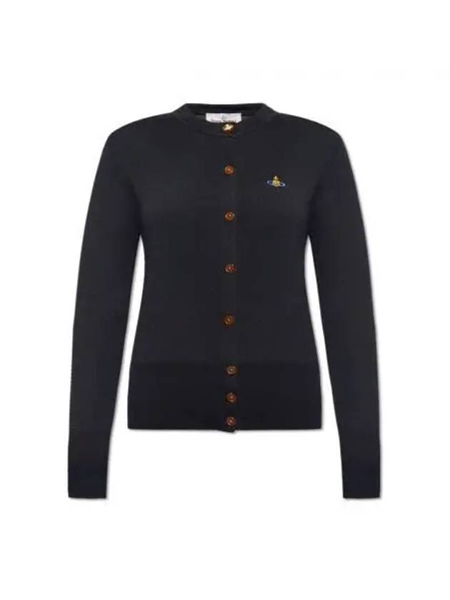 Bea Embroidered Logo Cardigan Black - VIVIENNE WESTWOOD - BALAAN 2