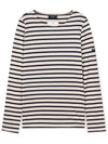 Minquiers Striped Long Sleeve T-Shirt Ivory Navy - SAINT JAMES - BALAAN 4