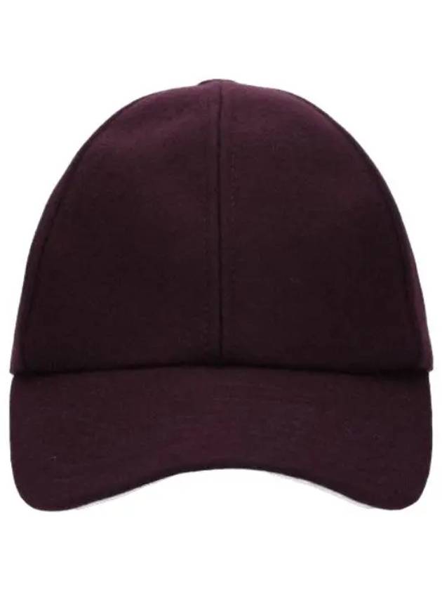 Women's Logo Patch Wool Signature Ball Cap Burgundy - COURREGES - BALAAN 2