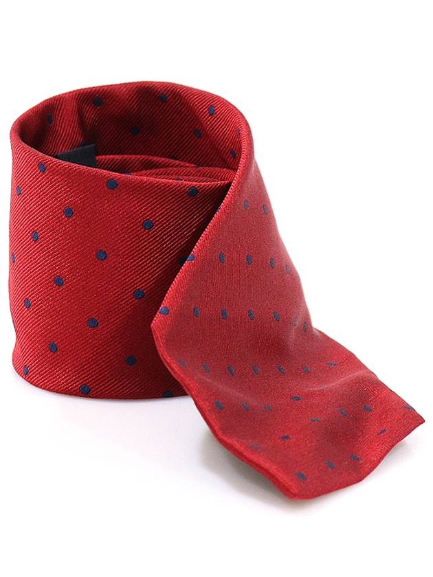 100 silk red dot pattern tie - DUNHILL - BALAAN 2