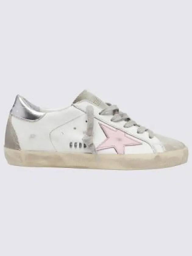 Women's Superstar Silver Heel Tab Pink Star Low Top Sneakers White - GOLDEN GOOSE - BALAAN 2