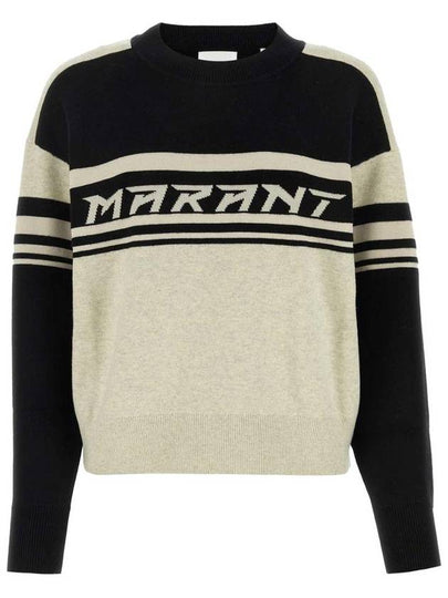 Callie Crew Neck Knit Top White Black - ISABEL MARANT ETOILE - BALAAN 2