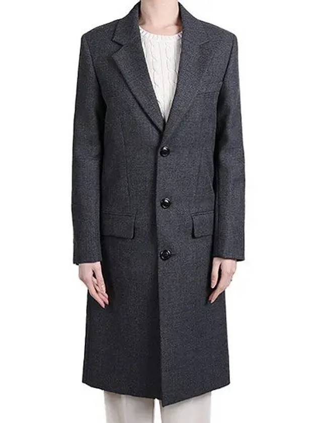 Men's Virgin Wool Single Coat Dark Grey - AMI - BALAAN 2