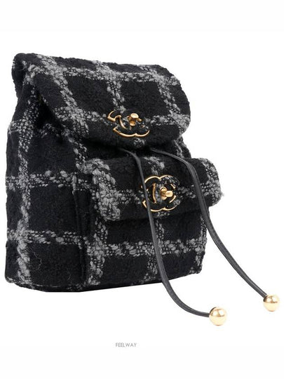 Tweed backpack black gold 73865 - CHANEL - BALAAN 2