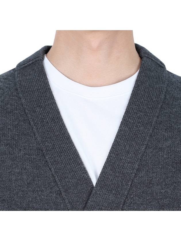 De Coeur Logo Wool Cardigan Grey - AMI - BALAAN 7