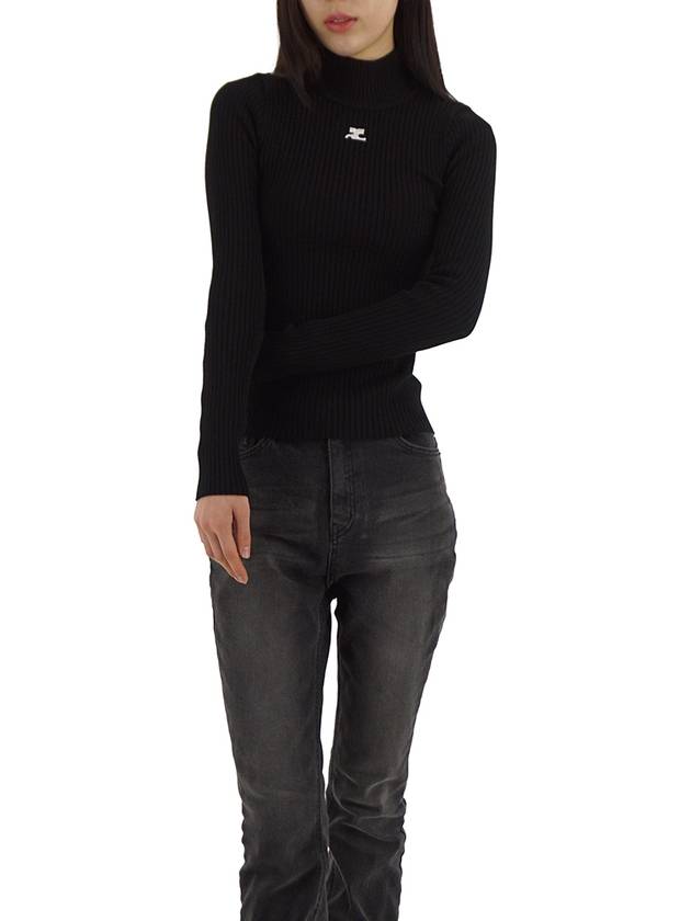 Mockneck Rib Knit Top Black - COURREGES - BALAAN 3