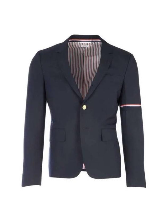 School Uniform Plain Weave Armband High Armhole Jacket Navy - THOM BROWNE - BALAAN 2