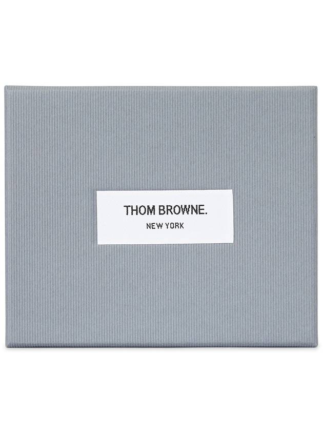 Pebble Grain Leather Stripe Note Compartment Card Wallet Dark Grey - THOM BROWNE - BALAAN 7